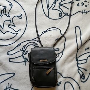 Black Crossbody Wallet And Phone Bag